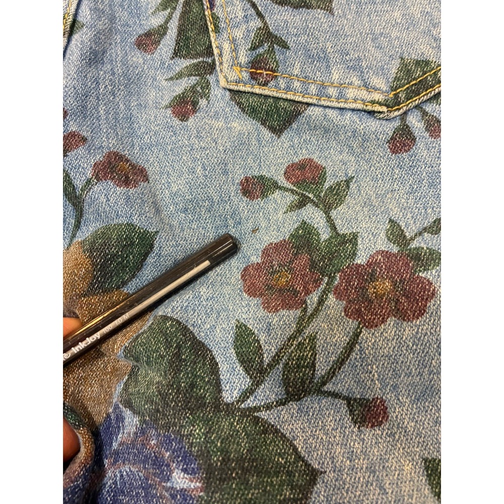 VTG 80s 90s Roberto Orsini Floral Print Denim Jeans High Rise Mom Jean 13/14 - Picture 7 of 12